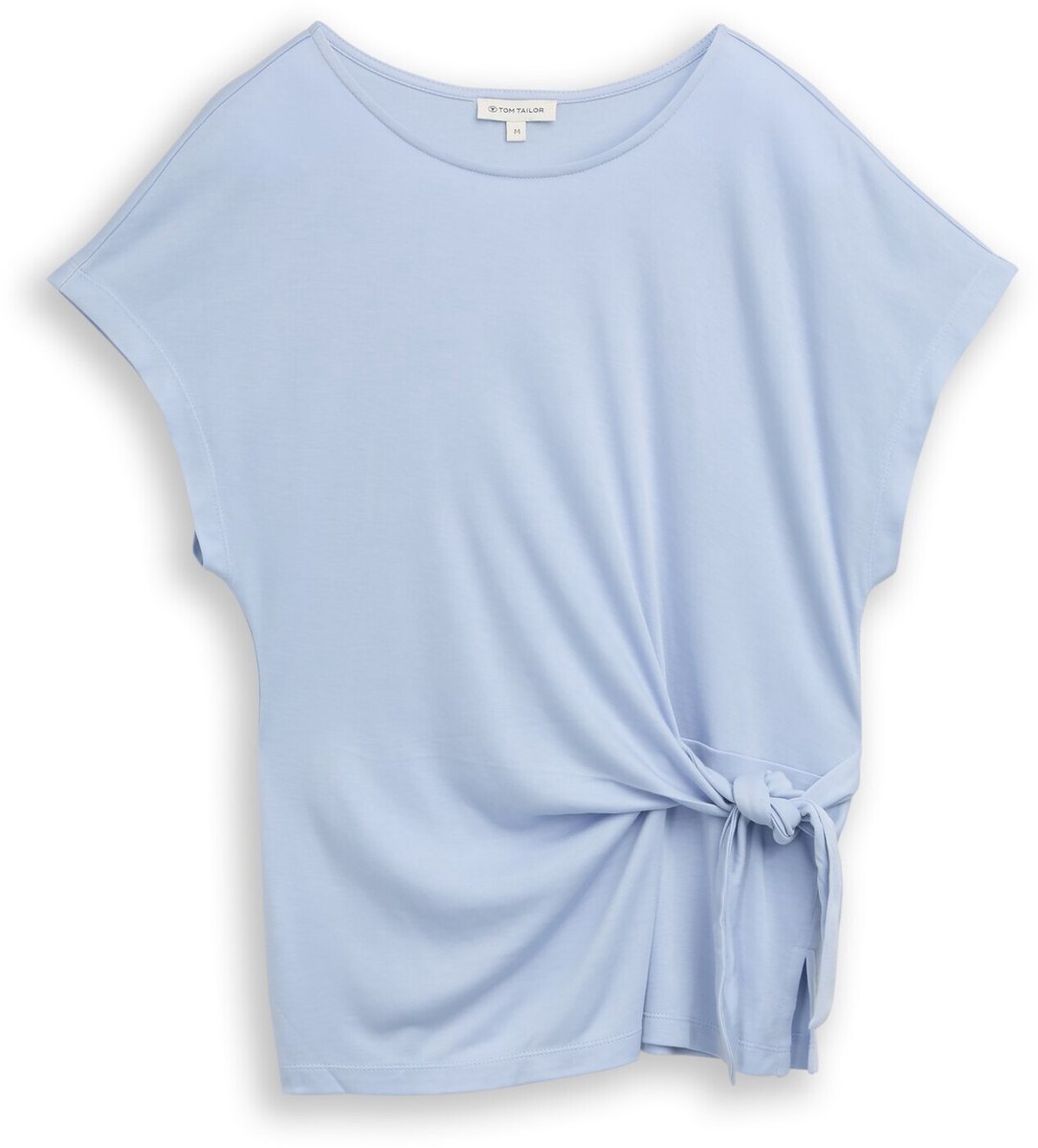 Tom Tailor - T-shirt met knoopdetail - Maat XS - Kentucky Blue