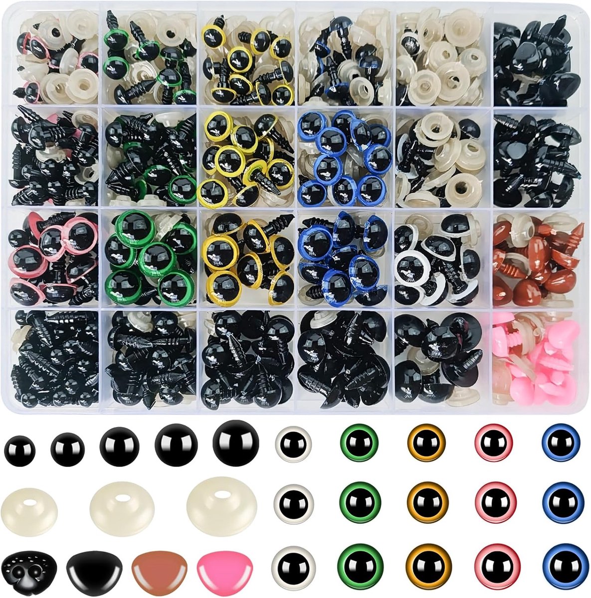 Ogen Voor Gehaakte Dieren, Veelkleurige Amigurumi Ogen 6-14mm, Ogen Voor Handwerken Met Sluitringen Voor Gehaakte Dieren Poppenkastpop