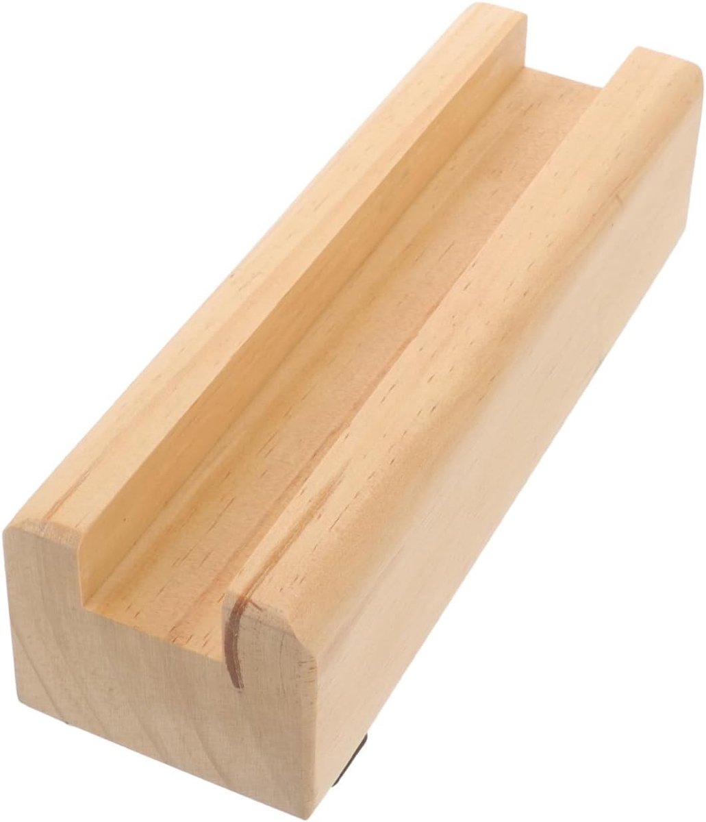 Robuuste houten vloer spiegelhouder met stabiele standaard, moderne spiegelstandaard voor