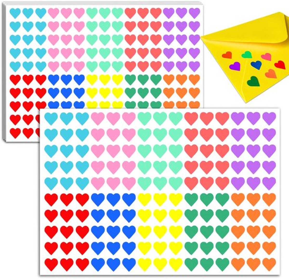Store_8 - Gekleurde Hart Stickers - Zelfklevende Stickers - 3000