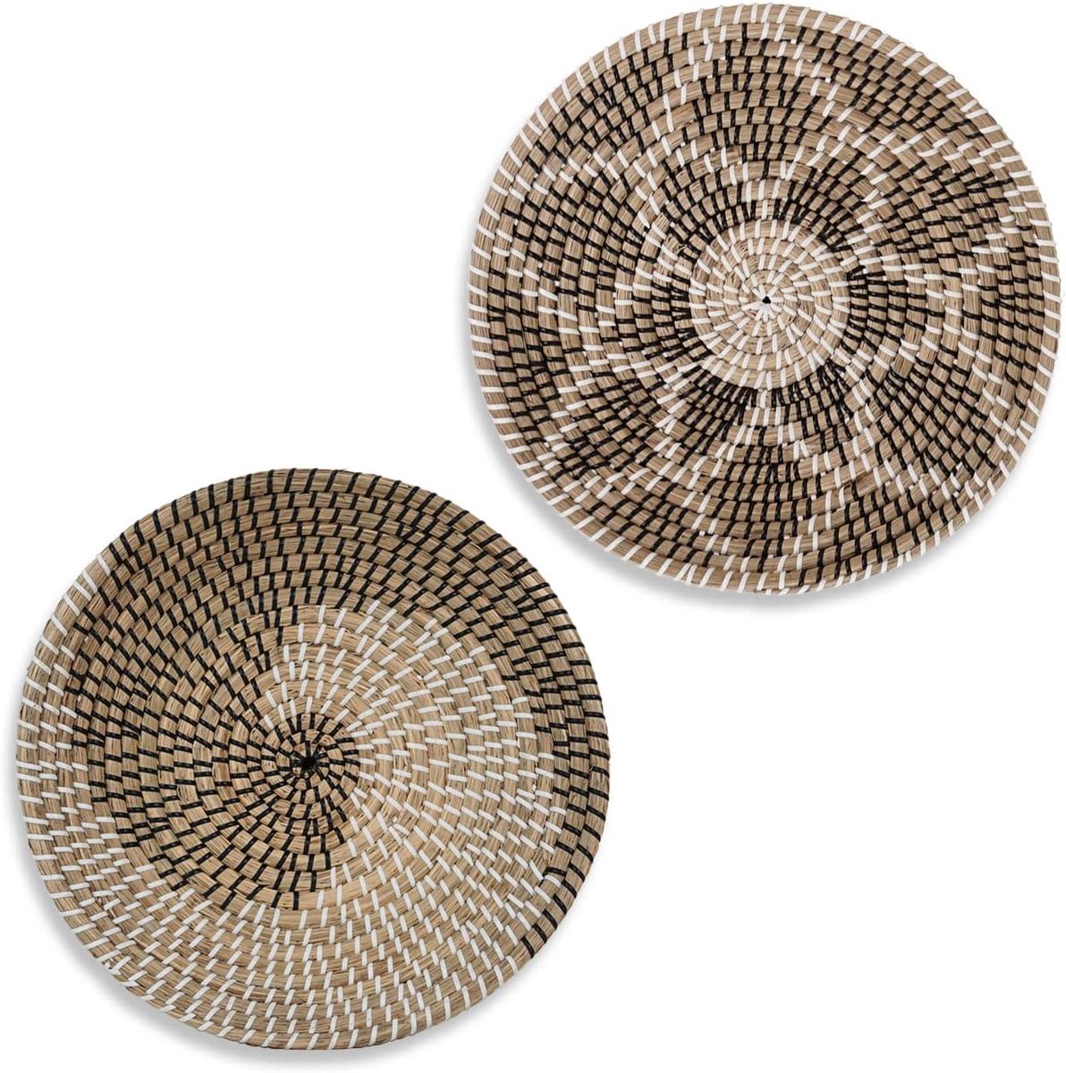 Geweven Manden - Rotan Decoratie - Muur Decoratie - Handgemaakt Ontwerp - Set van 2 - Natuurlijk