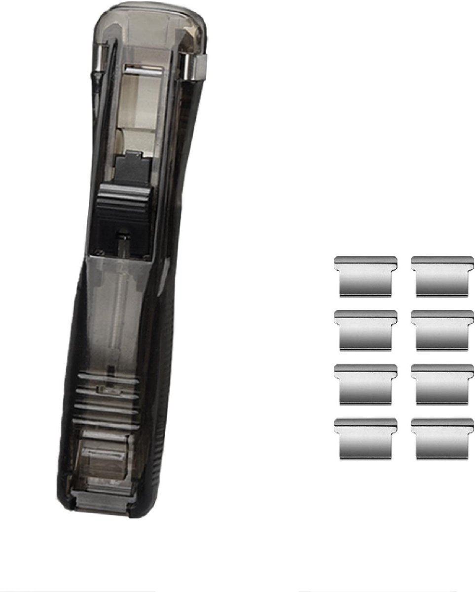 nietmachine, Papieren nietmachines met 8PCS herbruikbare clips, Binder Clips Papierklemmen Desktop nietmachine, Clam Clip Dispenser voor Office Document Home Schoolbenodigdheden