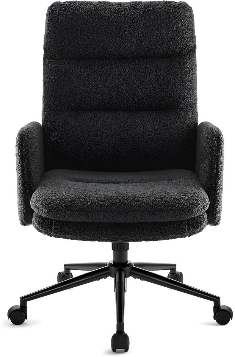 SP® Ergonomische bureaustoel - Bureaustoel met armleuningen en wielen - Ergonomische stoel voor kaptafel - Donkergrijs - 72cm x 72cm x 106cm