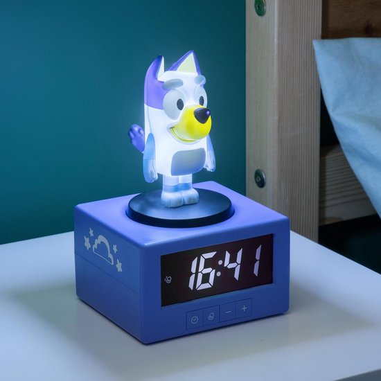 Wekker Figuur - Kinderwekker Digitale Klok - Kind Wakker Maken - Met Thema Muziek - 15.6 cm - Blauw — afbeelding 5