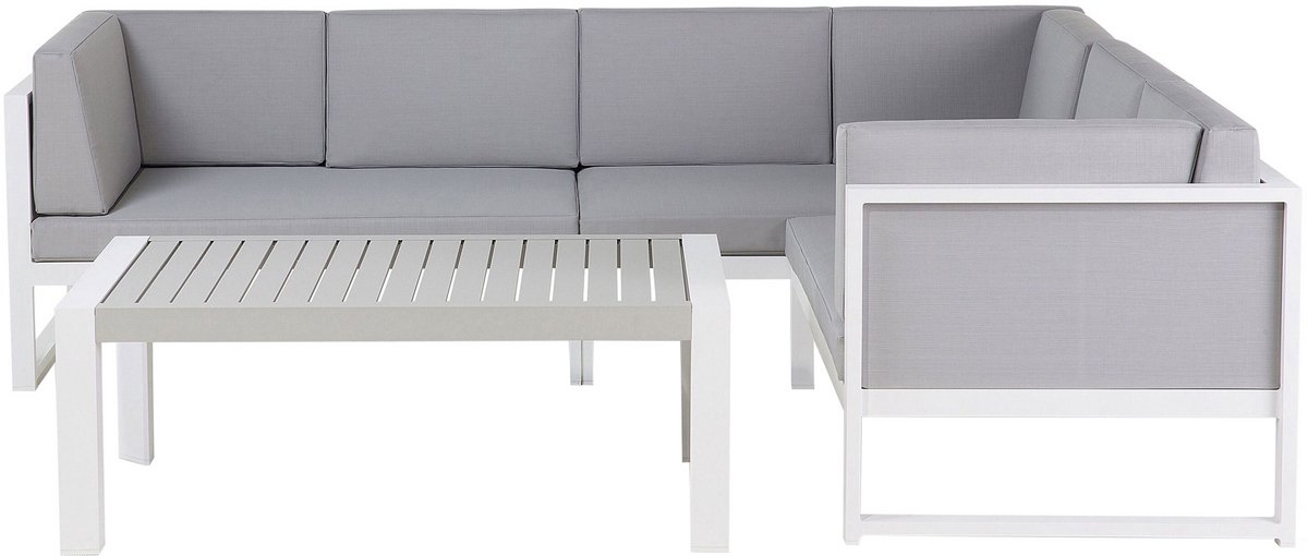 Beliani CASTELLA - Loungeset voor 6 - Grijs - Aluminium