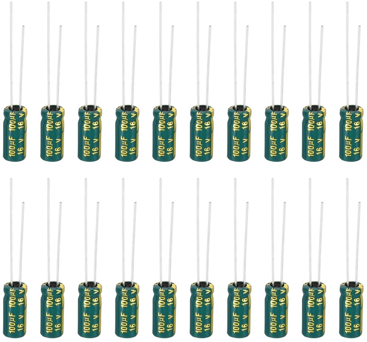 Electrolytische Condensatoren 16V 100uF 20 Stuks 5x11mm Aluminium voor TV, LCD Monitor en Koelkast, Hoge Frequentie en Betrouwbaarheid