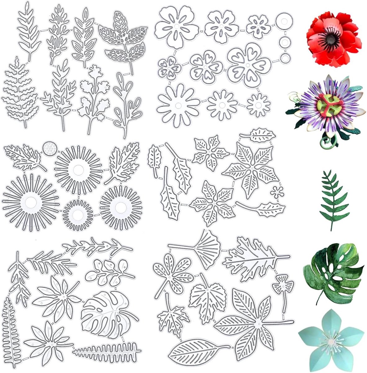 Set van 6 stanssjablonen voor doe-het-zelf scrapbooking, kaarten, papier, fotoalbum, kunsthandwerk