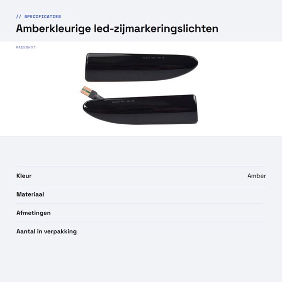 Dailygoods - Amberkleurige led-zijmarkeringslichten - Voorspatbord