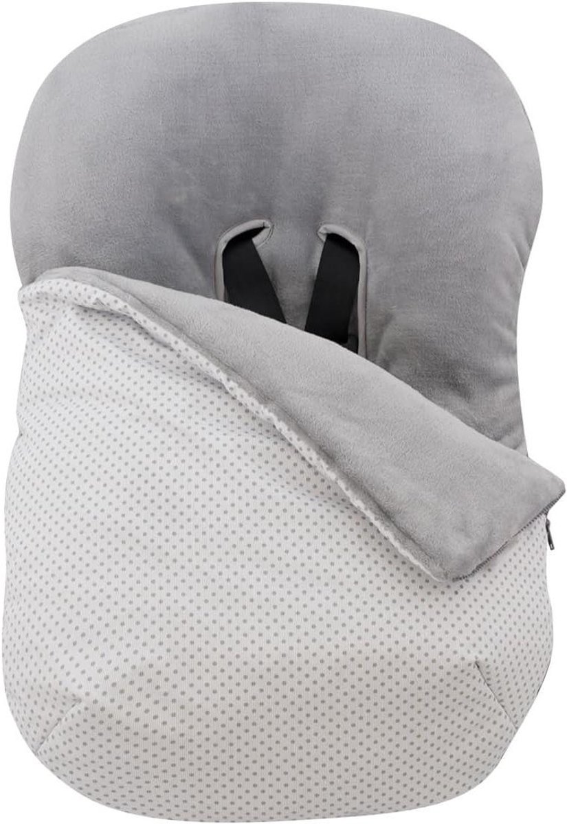 Baby voetenzak - Universele hoes - Baby comfort - Waterdicht & ademend - Groep 0 - Grijs met stippen