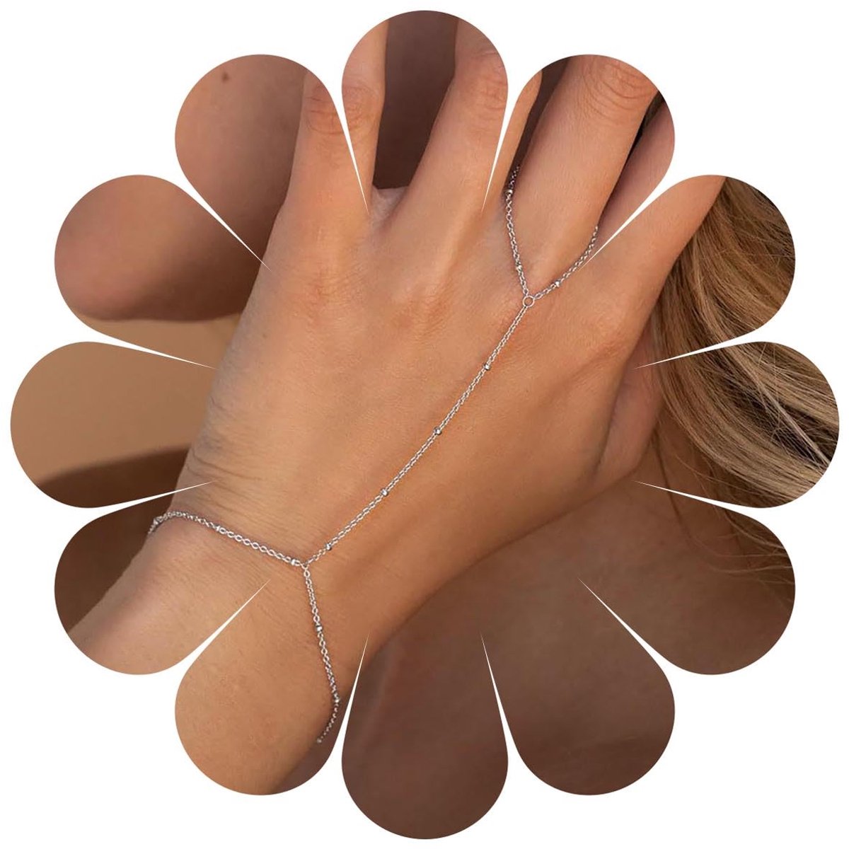 kristal hand ketting armband goud Cz vinger ring armband kleine strass slave armband minimalistische satelliet armband armband sieraden voor vrouwen