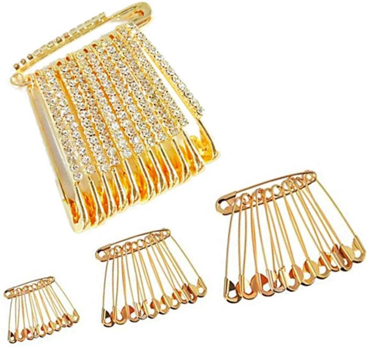 Veiligheidsspelden Set - Knutselspelden Saree - Kleding Bevestigen - Verschillende Maten - 60 Stuks - Goudkleurig