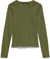 Vero Moda T-shirt Vmchloe Ls Short Top Jrs Noos 10306897 Sphagnum Dames Maat - M