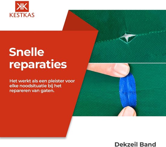Reparatietape Zeil - Waterdichte Plakband - Outdoor Reparatie - Sterke Kleefkracht - 8cm x 5m - Blauw — afbeelding 4