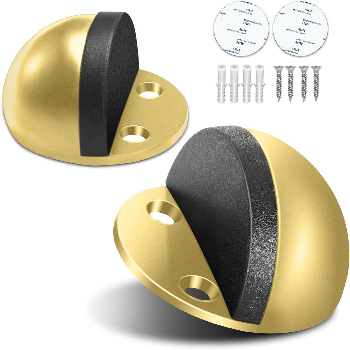 Deurstop Set - Vloerstopper - Deuren Beschermen - Geluidsdempend Rubber - 2 Stuks - Goud
