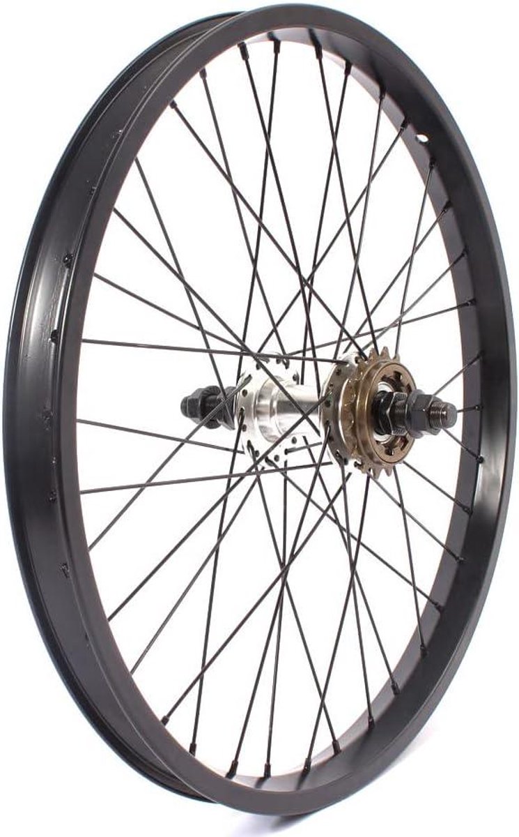 BMX Achterwiel - Aluminium Velg - Fietsen Onderhoud - Lichtgewicht Geanodiseerd - 20 Inch - Zwart