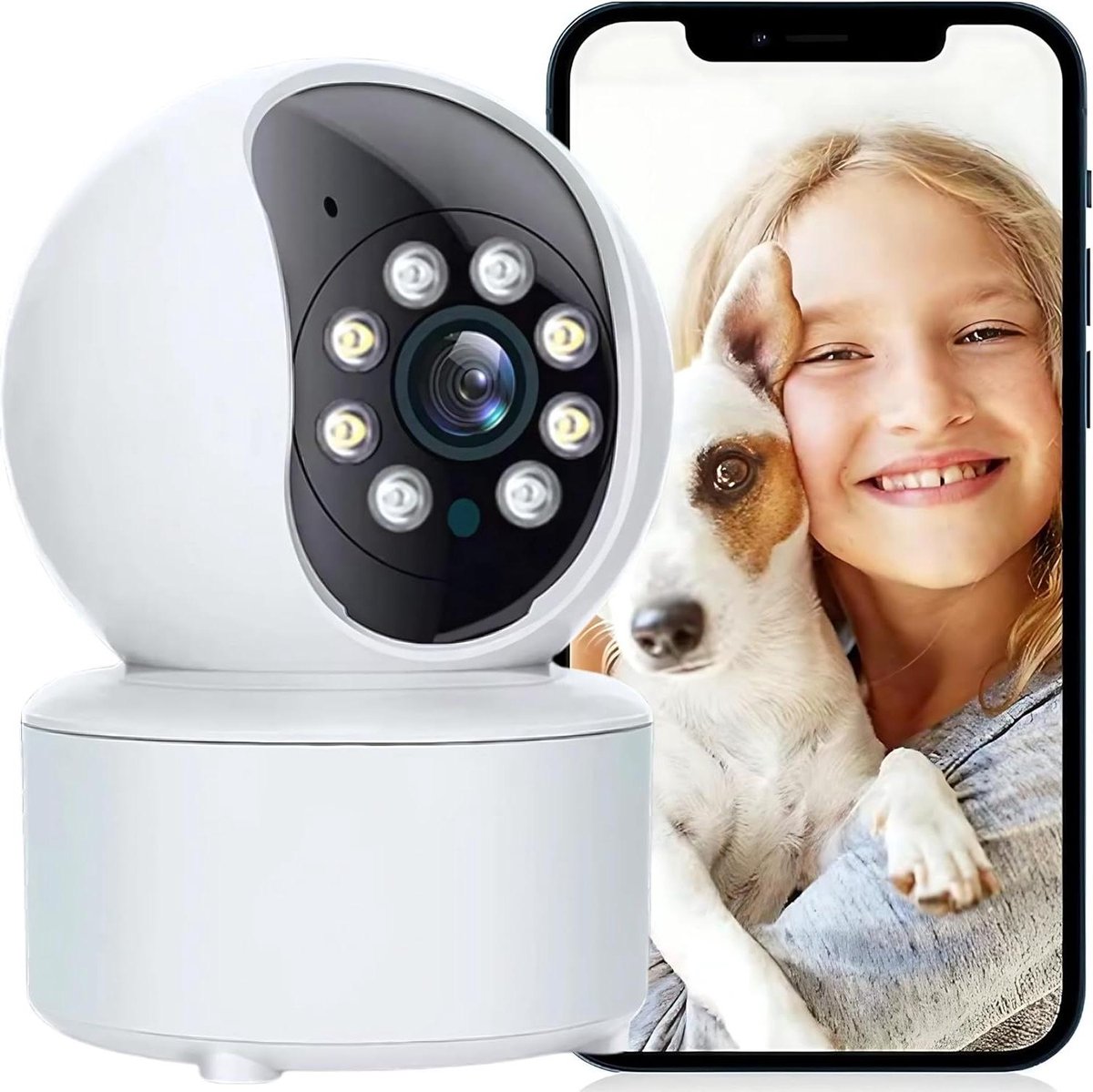 Draadloze Bewakingscamera - Binnencamera Wifi - Huis Beveiligen - Mens en Dier Herkenning - 1080p - Zwart