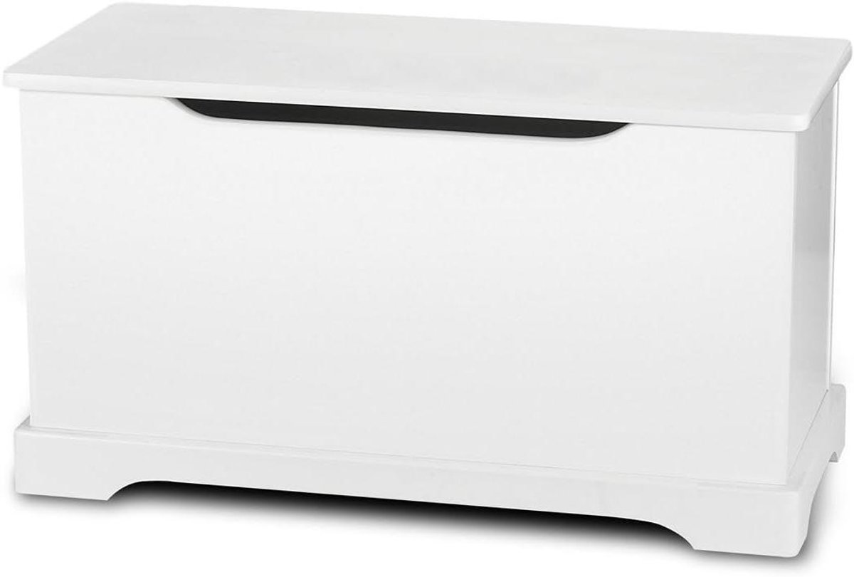 Kinderen Opbergbank - Speelgoedkist Zetel - Speelgoed Opbergen - Vingerknelbescherming - 32 cm Hoog - Wit