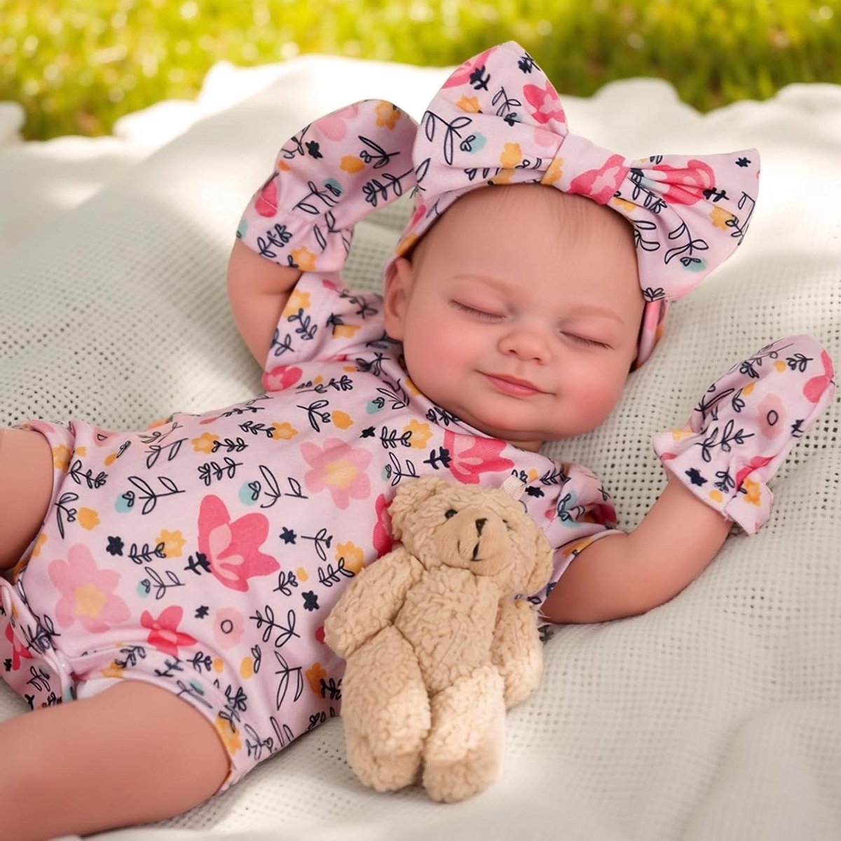 Reborn Baby Pop - Levensgetrouwe Pop - Kinderspel - Handgeschilderde Details - 43 cm - Zwart