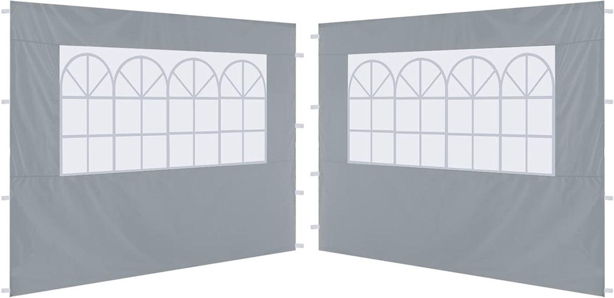 Zijpaneel set - Tent wanden - Feestelijke buitenruimte - Waterdicht polyester - 3x1.95M - Grijs