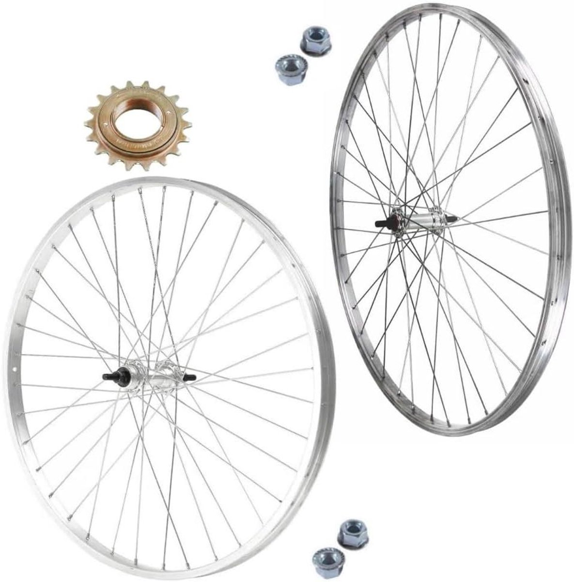 Fietswiel Set - Voor en achter - Stadsfiets Onderhoud - Corrosiebestendig - 28 Inch - Grijs