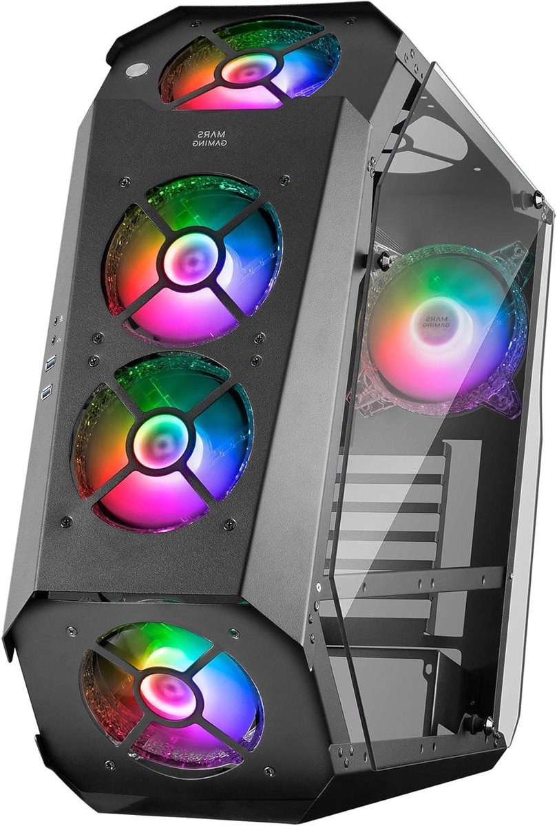 Computer Behuizing - PC Kast - Componenten Beschermen - Dubbel Glas - ATX - Zwart