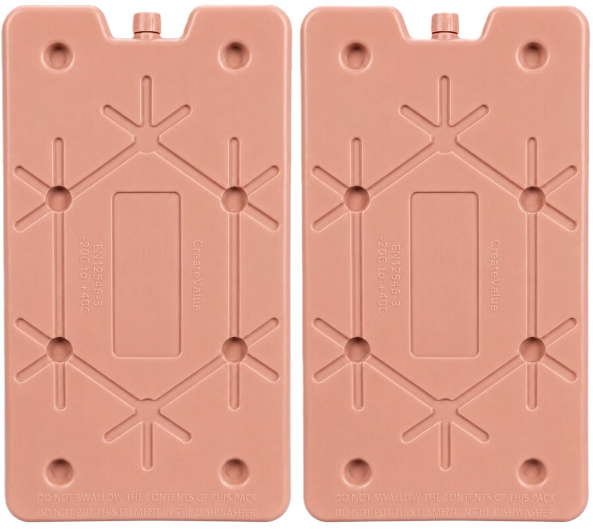 Excellent Houseware Koelelement Ice Pack - 2x - oudroze - polyethyleen - 350 gr - 24 x 14 x 1.5 cm