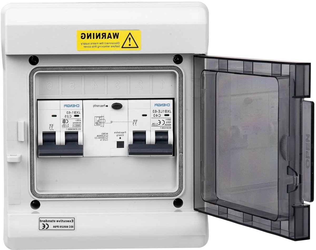 Elektrische kast - Verdeelkast buiten - Stroombeveiliging buiten - IP66 waterdicht - 6 modules - Grijs