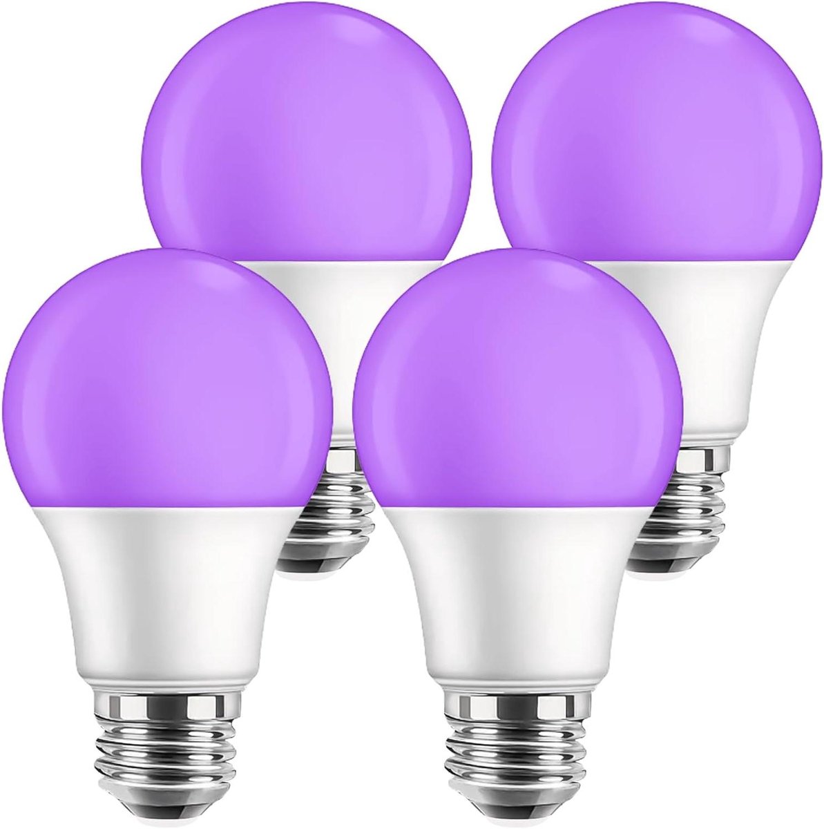UV Blacklight Gloeilamp - Zwart Licht Lamp - Feestelijke Sfeer Creëren - Energiezuinig LED - 4 Stuks - Zwart