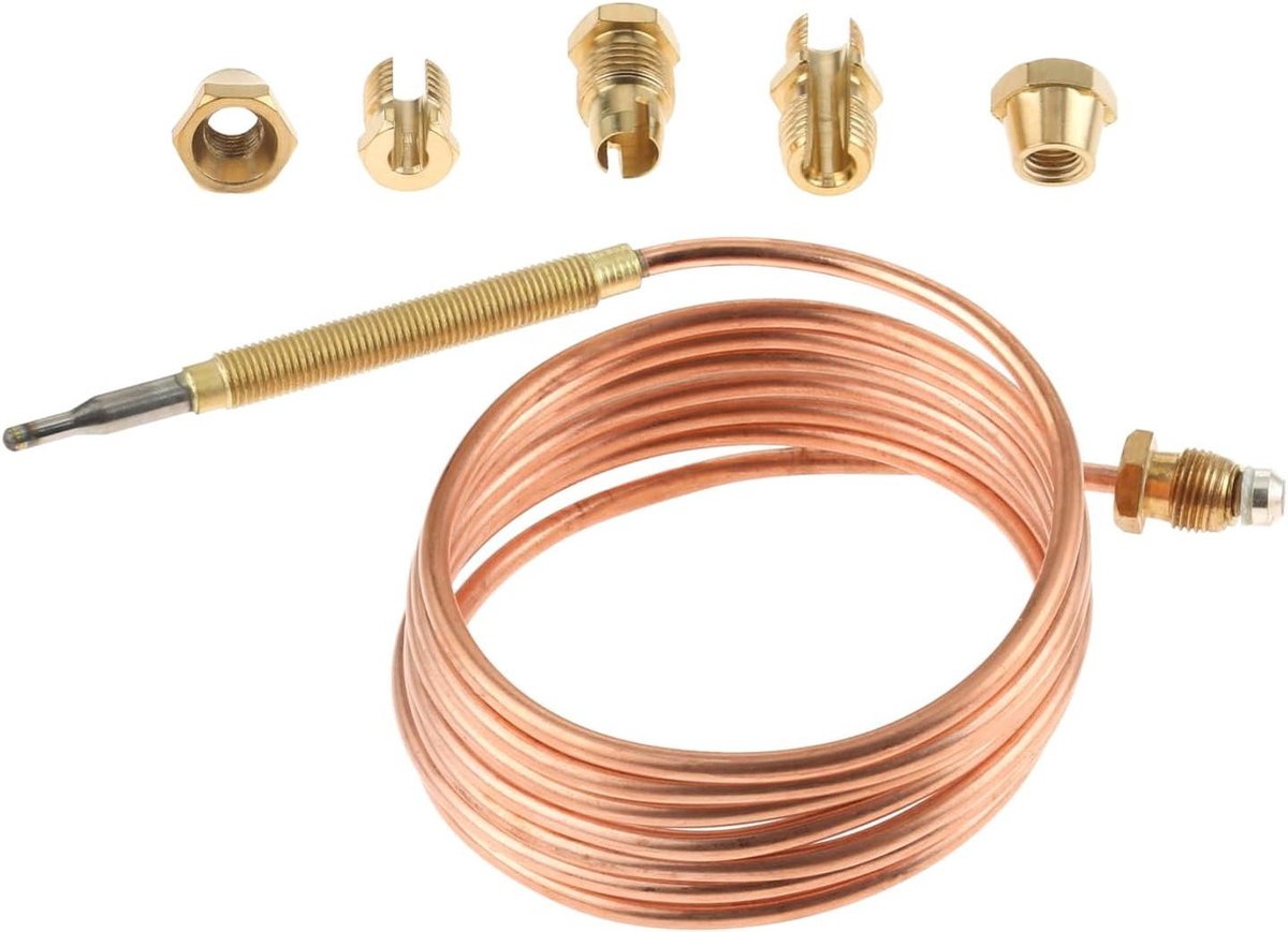 Thermokoppel Ventiel - Vlamuitvalbeveiliging - Gasapparaten Beveiligen - Universele Toepassing - 150 cm - Zilverkleurig