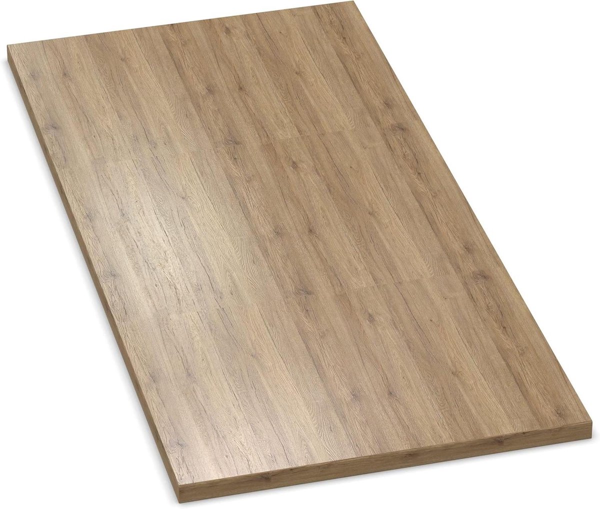 Tafelblad Hout - Werkblad Blad - Meubel Maken - Krasbestendig ABS Rand - 90x70 cm - Eiken Sanremo