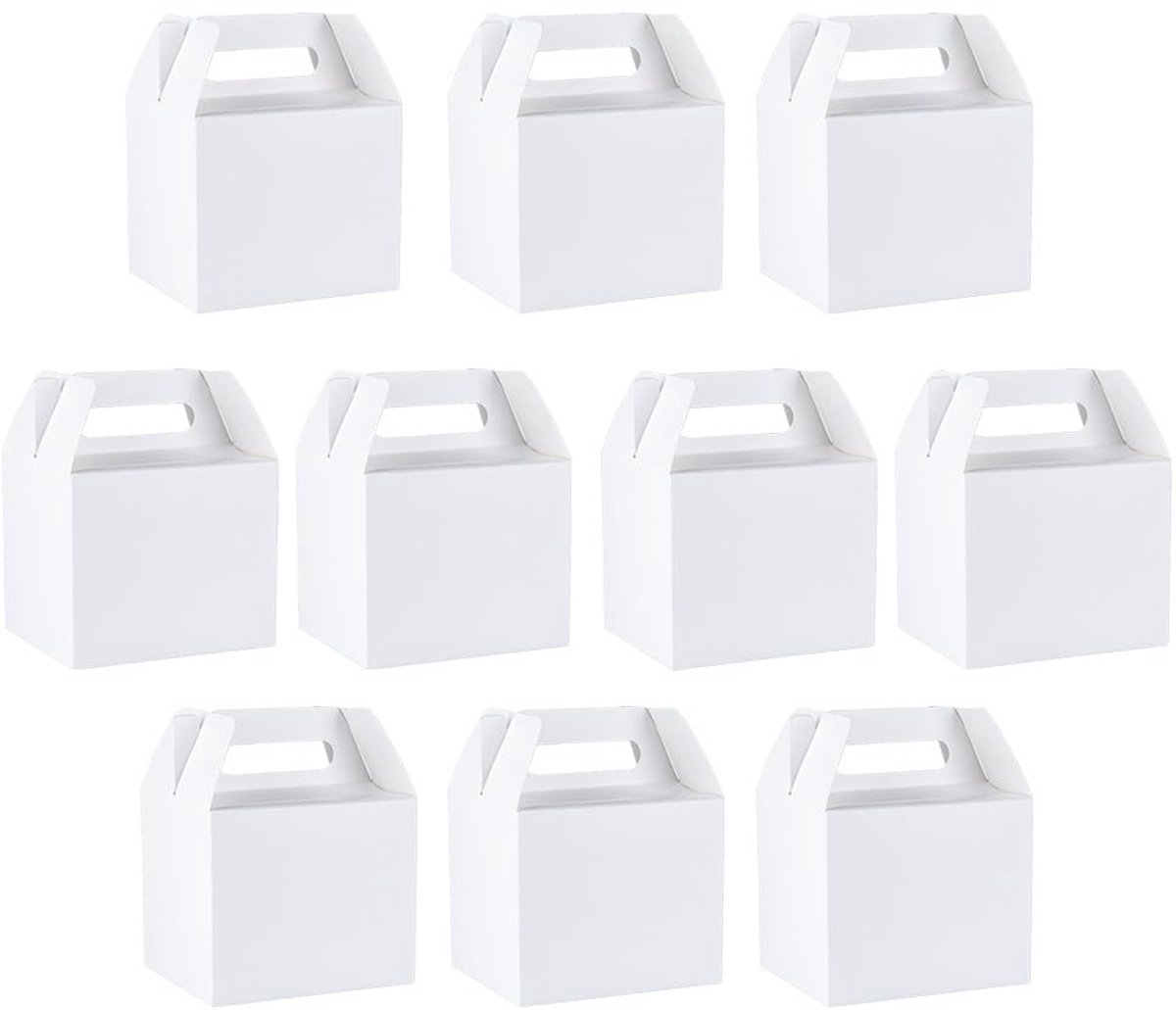 Kartonnen dozen van sterk papier, 250 g/m², set van 10, vouwzakken, ideaal voor verjaardag en bruiloft, 13 cm x 11 cm x 16,5 cm