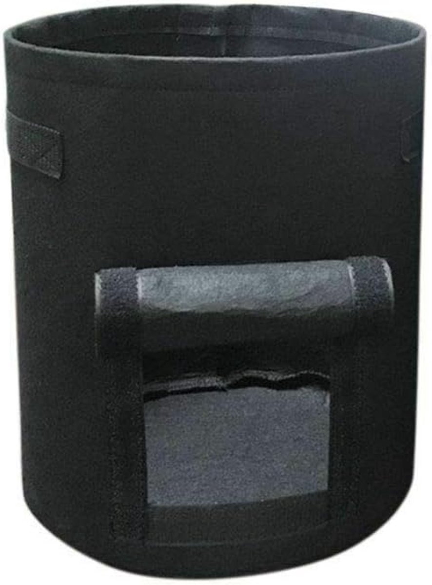 Zakken met klittenband en venster, groentezakken voor aardappelen, tomaten en andere groenten, ademend non-woven materiaal - 7 gallons verpakking van 3