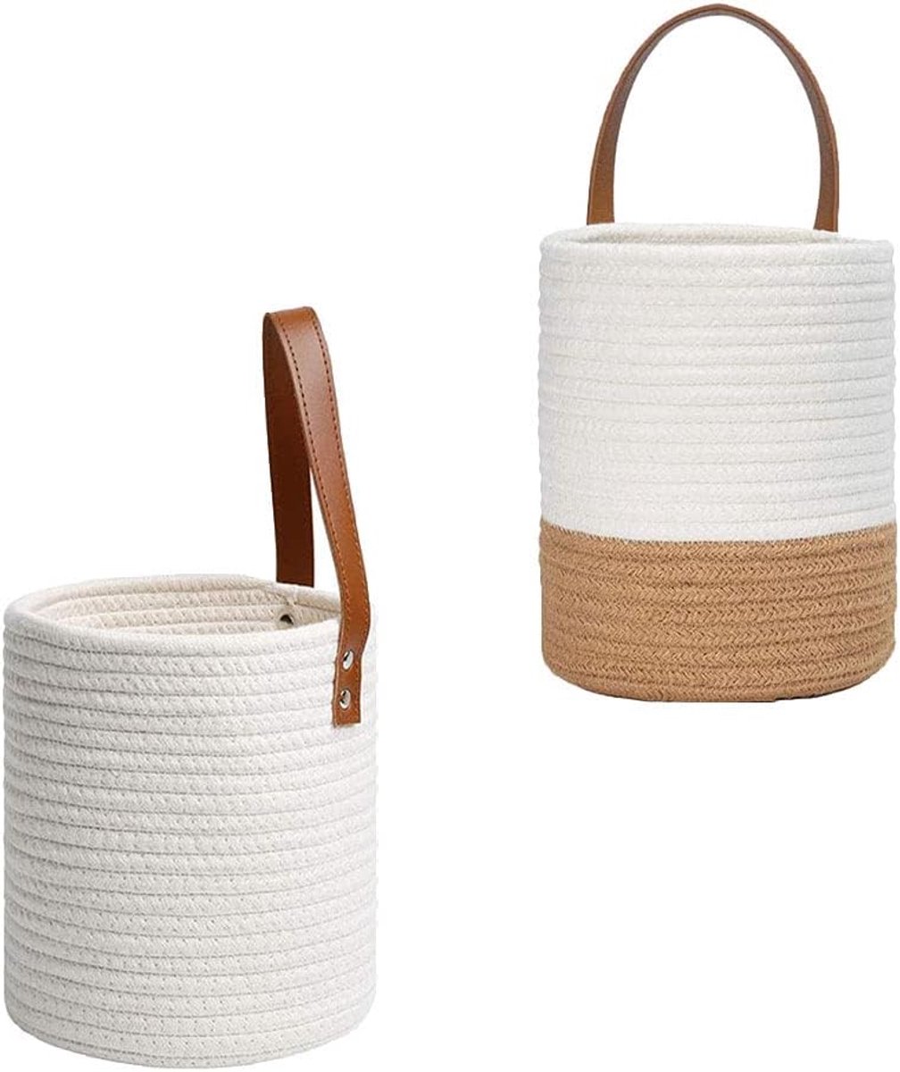 Pot Voor Kamerplanten 2 stks katoen home muurplanter imiteert vine weefsel muur hangende bloempotten Decoratieve Plantenpotten