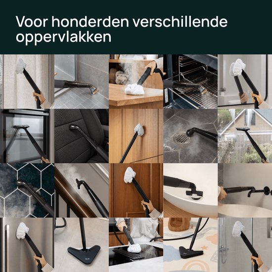 Skrub Stoomreiniger PRO – Tapijtreiniger – Handstomer – 1500W – Stoomdweil & Vloerreiniger – Carpet Cleaner met 20 Accessoires – 45 Min Stomen
