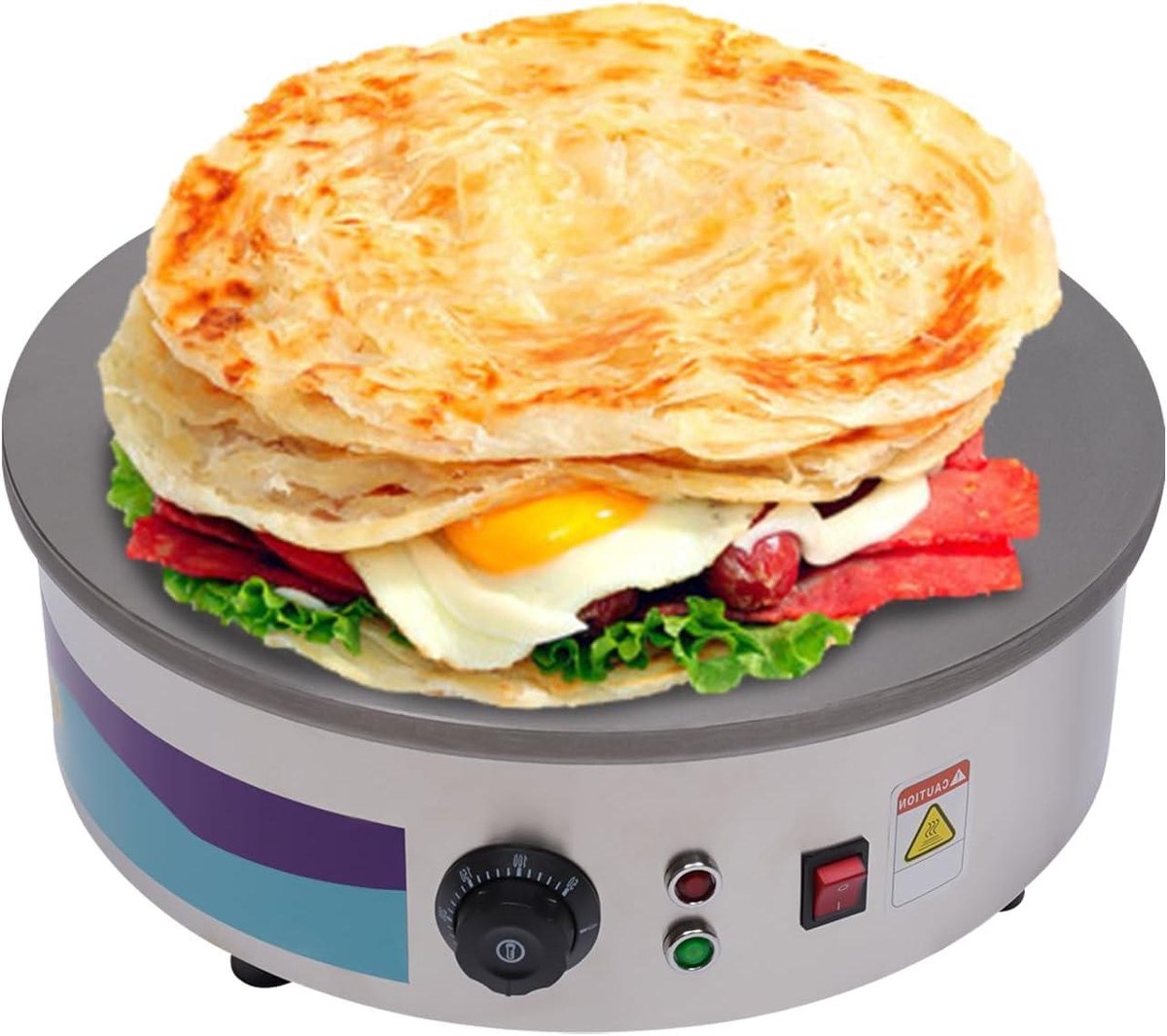 Crêpesmaker - Pannenkoekenpan - Grote Maaltijden - Groot Bakoppervlak - 45 cm Diameter - Roestvrij Staal