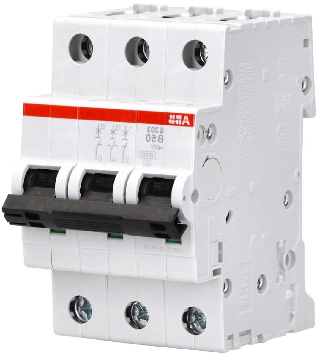Automatische Schakelaar - Stroomonderbreker - Elektrische Beveiliging - 3-Polig - 6 KA - Grijs