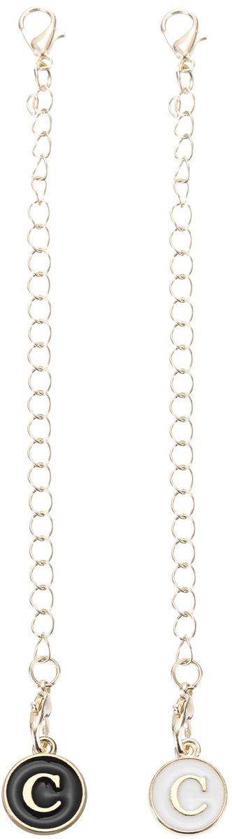 2 stuks tashanger ketting goud decoratieve E letter charm ketting riem voor dames tassen sieraden armband DIY handwerk portemonnee productie wit & zwart