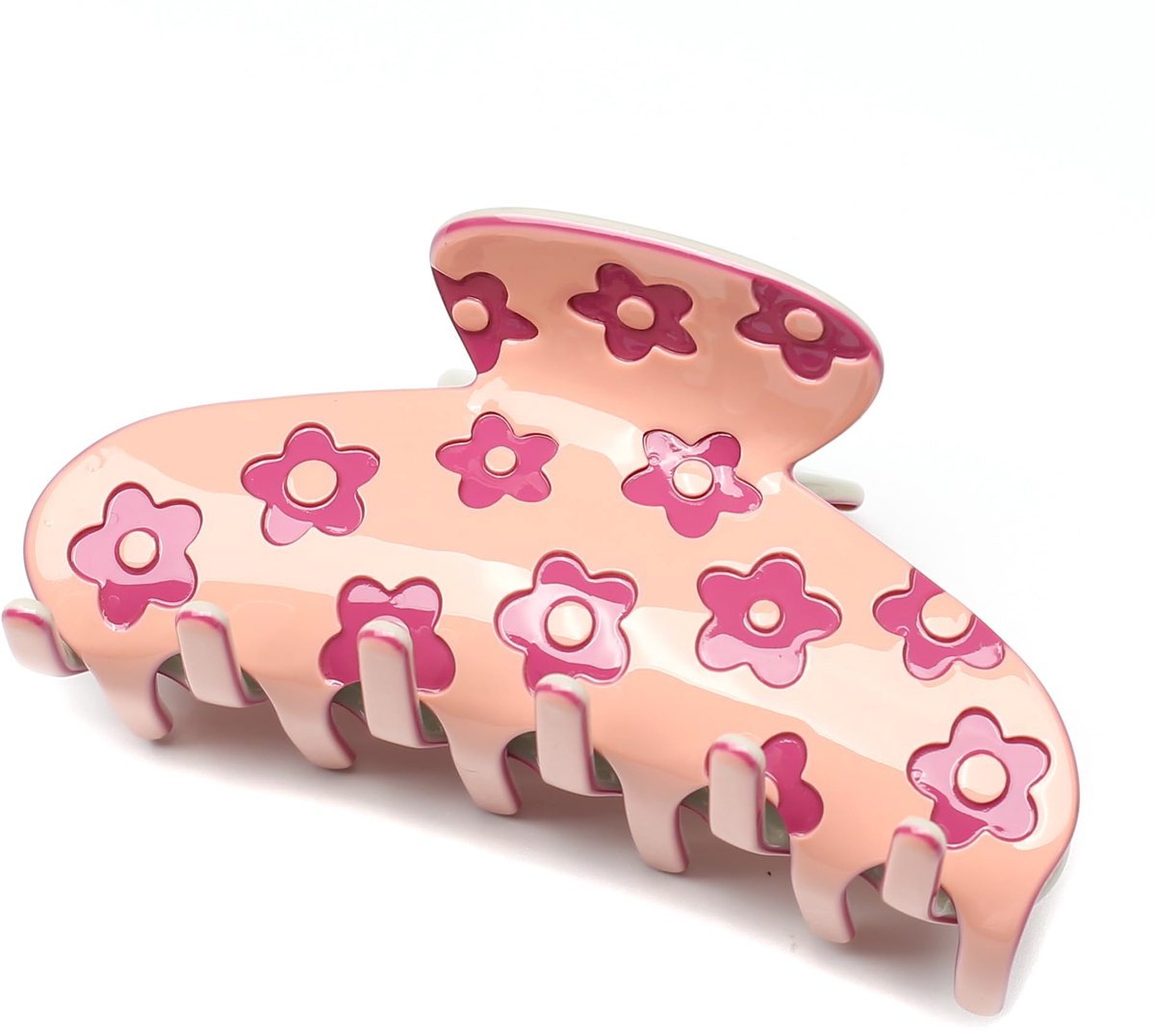 celluloseacetaat roze bloemen haarklem haaraccessoires prachtige haarspelden voor medium dik kort medium haar 1 stuk (9 x 4,5 cm, roze madelief)