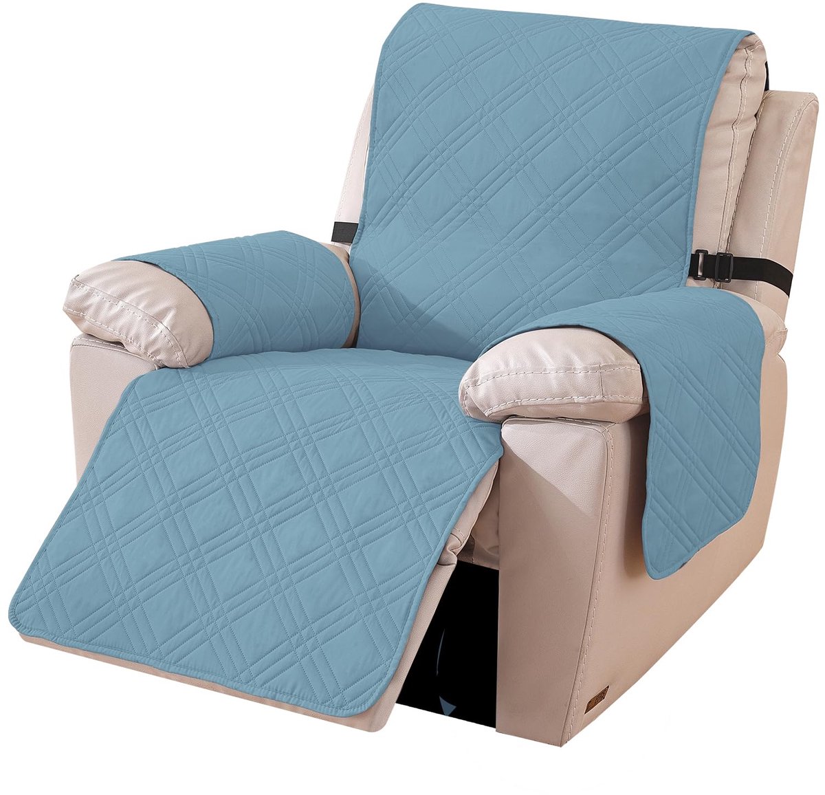 Omkeerbare Hoes Voor Fauteuil, Universeel Stoelbeschermer Voor Televisiestoel, Hoes Voor Relaxstoel Krasbestendig, Relax Fauteuilbeschermer (Groot 1 Plaats, Lichtblauw + Lichtgroen)