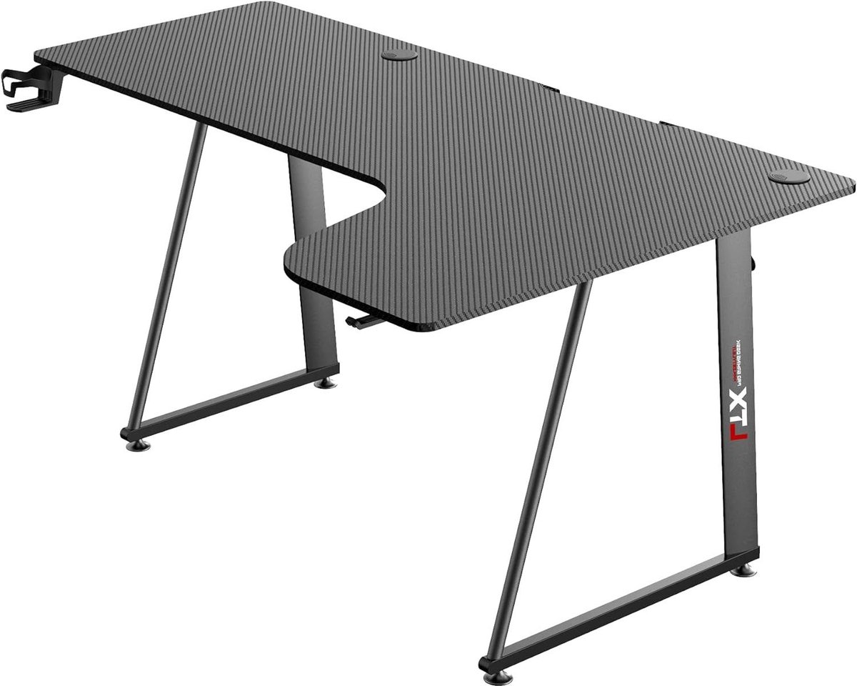 Gamer Bureau - Computer Tafel - Studeren Werken - A-vormige Poten - 160 x 100 cm - Carbonlook