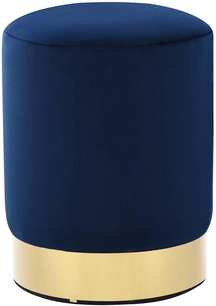 Hocker Poef - Voetenbankje Zetel - Woonkamer Decoratie - Zachte Fluweel Bekleding - N.v.t. - Blauw