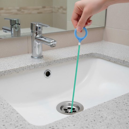 4 stuks afvoerreinigers, spiraal, reinigingsshaken, sticks, flexibele buisreinigingsborstel, buisborstel voor badkamer, steekgat keuken — afbeelding 4