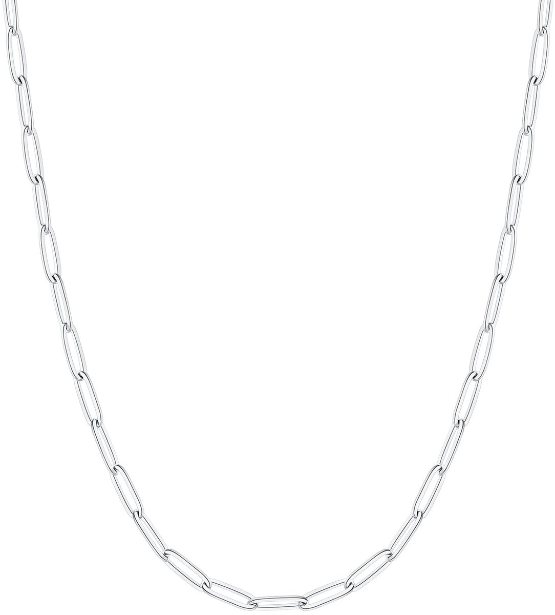 Dameshalsketting van roestvrij staal/verguld, paperclipketting, 3 mm, lengte 35 cm/40 cm/45 cm/50 cm/55 cm/60 cm