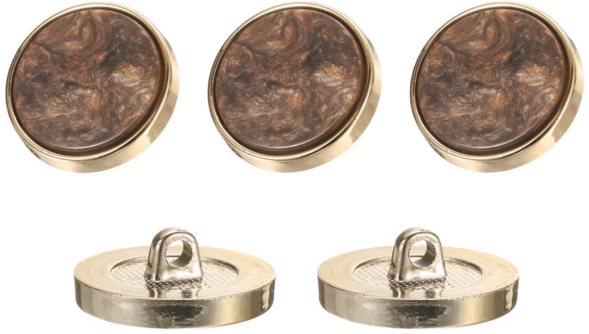 Knopen, 23 mm/0,9 inch, kunsthars, decoratief patroon, vintage, accessoires, naaien, voor blazer, jas, uniform, donkere koffie