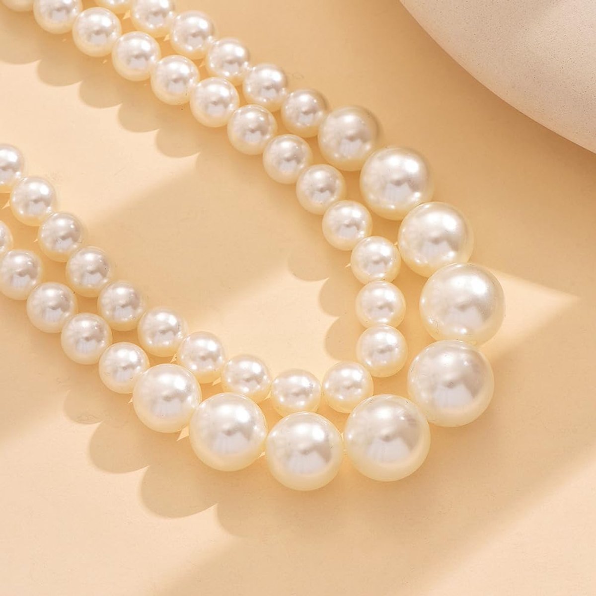 Parelketting voor meisjes, dubbellaagse halsketting met witte parels, communie, geschenken voor meisjes, stijlvolle sieraden voor speciale gelegenheden