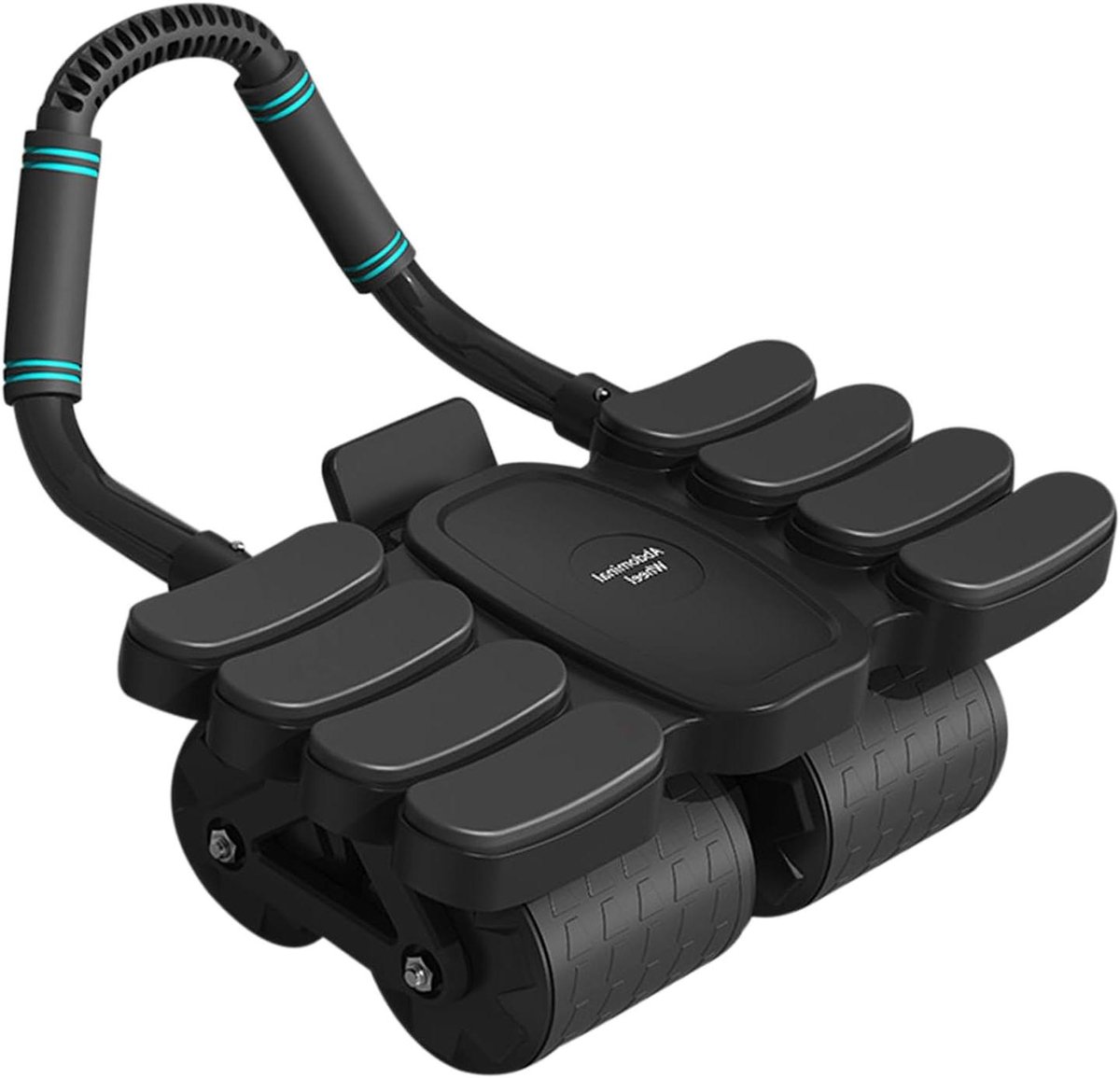 Buikrol Fitnessapparaat - Core Trainer Wiel - Buikspieren Trainen - Automatische Terugslag - Vier Wielen - Zwart