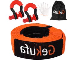 Sleepkabel Auto - Sleepkabel Set - Voertuig Verplaatsen - Versterkte Haken - 5 Meter 9 Ton - Oranje