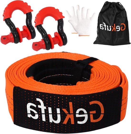 Sleepkabel Auto - Sleepkabel Set - Voertuig Verplaatsen - Versterkte Haken - 5 Meter 9 Ton - Oranje