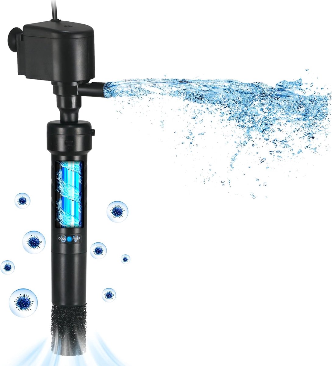 aquarium starterset - Aquarium Filterpomp - Kunststof - UV Algenbestrijding - 1200L/H - Voor Zoet- en Tropische Vissen
