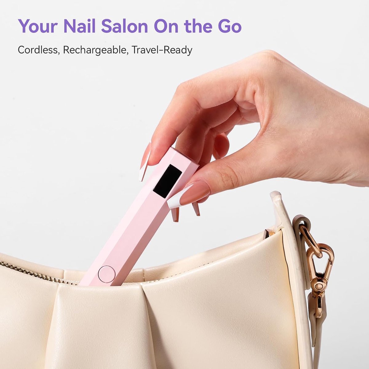 Mini Nagellamp - UV Lamp Gelnagels - LED Nagellamp - Draagbare Nagellamp - Nageldroger - LED Lamp Nagels - snel uithardende mini-nagellamp - nagellamp led uv - nagel lamp - voor salonnagelkunst DIY thuis - Roze — cadeau in Verzorging - foto 4